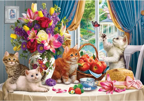 Vista 5 de Anatolian Puzzle - Gatos en la playa, rompecabezas de 260 piezas, #3322, marrón/a