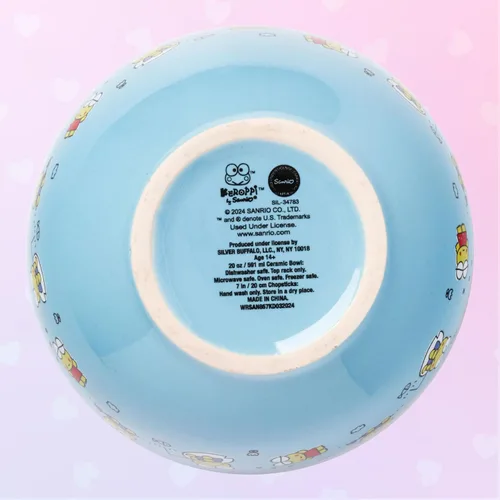 Vista 139 de Silver Buffalo Hello Kitty y sus amigos Chococat - Tazón de cerámica para ramen y arroz con palillos, patrón a cuadros, apto para microondas, 20