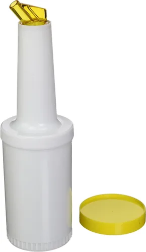 Vista 11 de Winco Botella de licor/jugo de 2 cuartos de galón, boquilla blanca y tapa