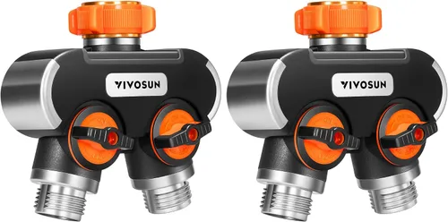 Vista 10 de VIVOSUN Divisor de manguera de jardín de 2 vías resistente, conector de manguera de agua de doble vía mejorado altamente duradero, adaptador