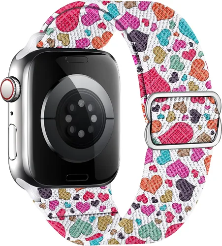 Vista 52 de Correas elásticas de nailon compatibles con Apple Watch de 1.496 pulgadas, 1.575 pulgadas, 1.614 pulgadas, 1.654 pulgadas, 1.732 pulgadas, 1.732