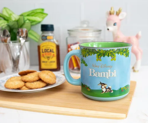 Vista 3 de Disney Bambi Meadow Scene - Taza de café de viaje sin BPA para café expreso, cafeína, cacao, esencial para el hogar y la cocina, bonitos regalos