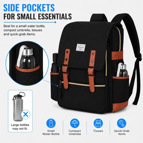 Vista 2 de Modoker - Mochila vintage para laptop, para mujeres y hombres, mochila para la escuela y la universidad