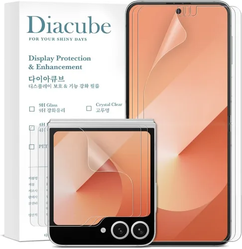 Vista 13 de [Paquete de 3+3] para Samsung Galaxy Z Flip 3 0.18 oz, protector de pantalla mate antirreflejos EPU+TPU, cubierta completa en el interior + 3