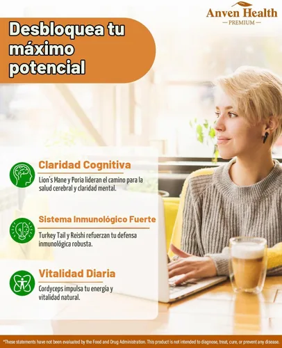 Vista 4 de 25-en-1 complejo de hongos gotas líquido inmunidad cognición