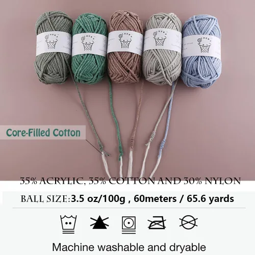 Vista 3 de Hilo suave de mezcla de nylon, algodón y acrílico de 100 g para ganchillo y tejer - Perfecto para muñecas, bolsos, sombreros, mantas (Gris fresco)