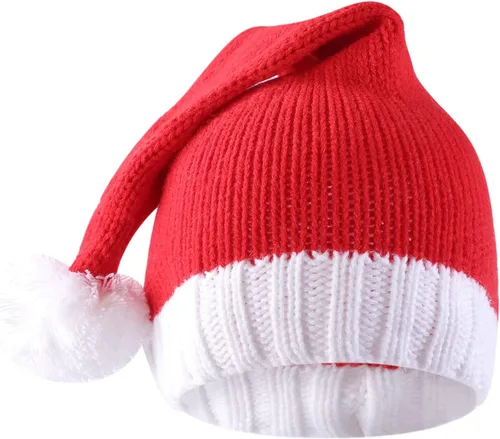 Vista 3 de 2 gorros de punto de Navidad para padres e hijos, gorro de Papá Noel para adultos, bebés, invierno, cálido, gorro de calavera para fiestas