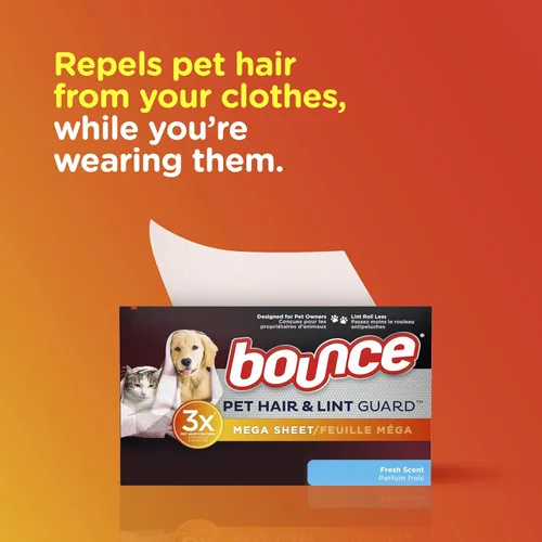 Vista 7 de Bounce Hojas para secadora Mega Secadora de Pelo y Pelusas para Mascotas, Aroma Fresco, 80