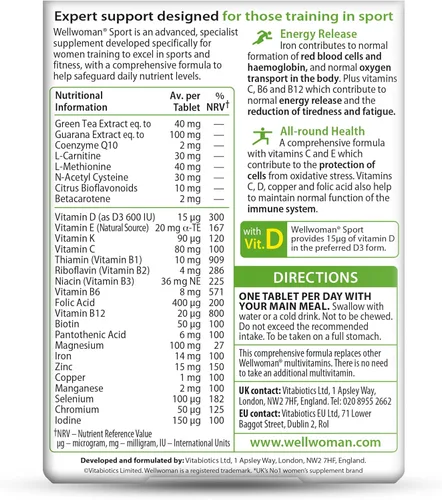 Vista 6 de Wellwoman Vitabiotics Deporte y Fitness - 30 Tabletas