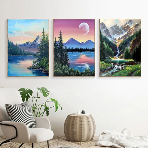 Vista 8 de DOTZSO Paquete de 6 Pintura de Diamantes para Adultos, Kit de Pintura de Diamante 5D para Bricolaje, Kit Completo de Arte de Diamantes con Pintura
