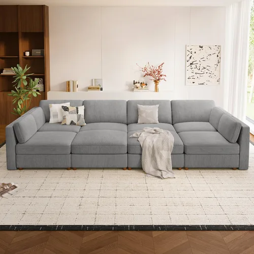 Vista 46 de CUGOAO Sofá biplaza extragrande de 83.5 pulgadas, sofás para sala de estar, sofá nube de felpilla de asiento profundo, sofá modular seccional, funda