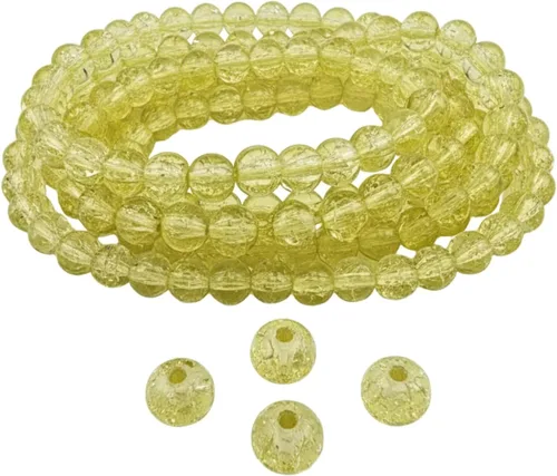 Vista 73 de DandS ltd Cuentas de cristal agrietadas para la fabricación de joyas, champán, pulseras vibrantes de bricolaje, collares, aretes, suministros