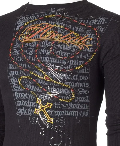 Vista 5 de Archaic by Affliction - Camisa térmica para hombre, color negro, Negro