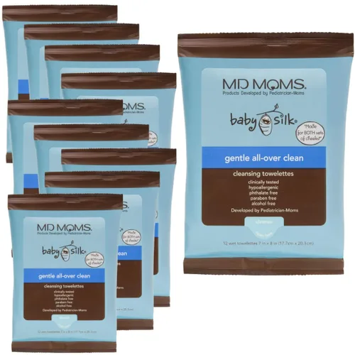 Vista 7 de MD Moms - Toallitas para bebé (bolsa de viaje de 12 unidades) – Toallas de limpieza hipoalergénicas aprobadas por eczema sensible para pieles