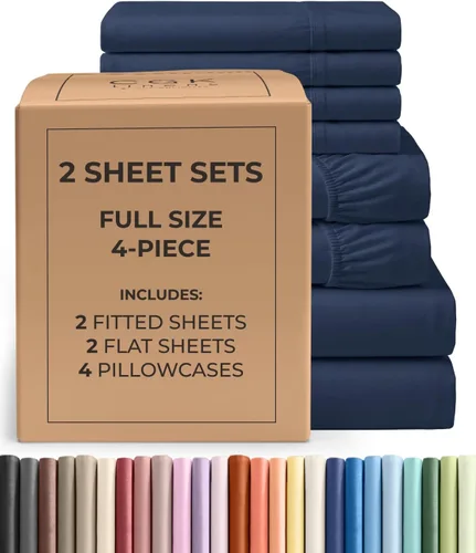 Vista 250 de Pack of 2, Twin Size 3 Piece Sheet Set - Breathable & Cooling - White