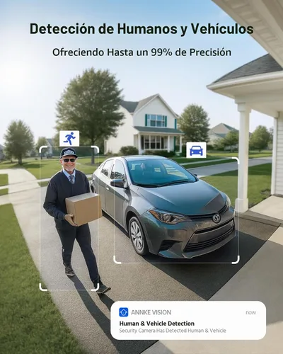 Vista 5 de ANNKE Sistema de cámara de seguridad PoE 4K con doble lente, gran angular de 180°, disco duro de 2 TB 8 Channel 12MP H.265+ NVR, 4pcs 8MP Wired