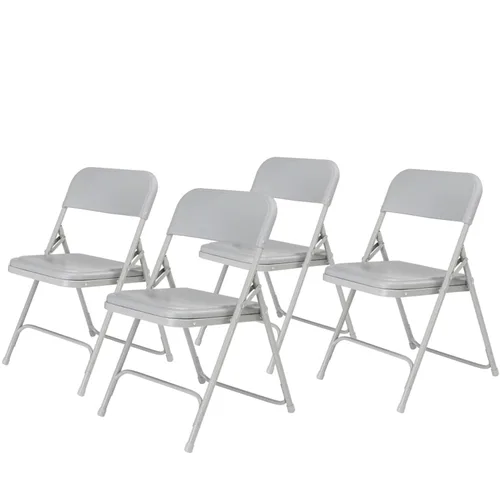 Vista 9 de National Public Seating NPS Serie 800 - Silla plegable ligera de plástico/poliéster de alta calidad, color negro, paquete de 4 unidades (810/4)