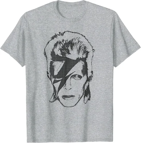 Vista 10 de David Bowie - Camiseta Lightning, Gris Asfalto