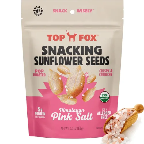 Vista 11 de Top Fox Snacks Ranch - Semillas de girasol para comer (5.5 onzas, paquete de 6) – Aperitivos amigables con la dieta cetogénica, aperitivos sin
