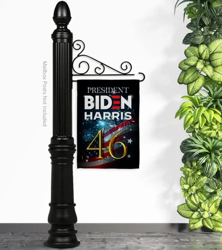 Vista 13 de Biden Harris Flag Juego de bandera de jardín President 46 con soporte de pared para votación patriótica, fiesta de té republicana demócrata