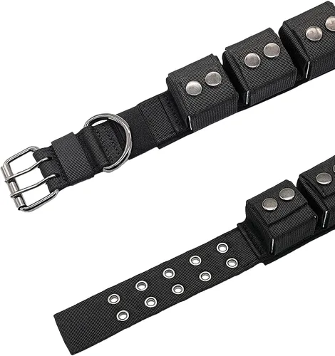 Vista 7 de Collar táctico con peso para perro, collar de entrenamiento ajustable con pesas libres, collar de nailon acolchado suave con hebilla de metal