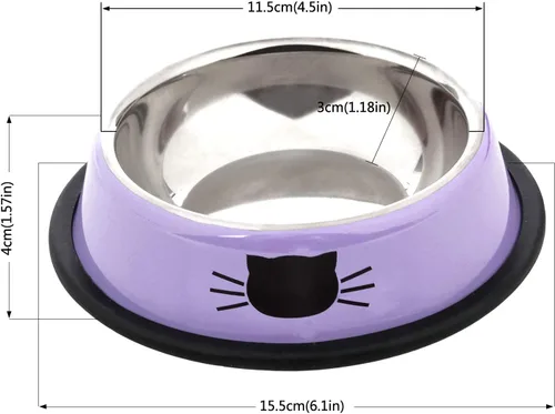 Vista 5 de Legendog Tazón para mascotas de acero inoxidable antideslizante base de goma para perros Tazón de gato GR O PP