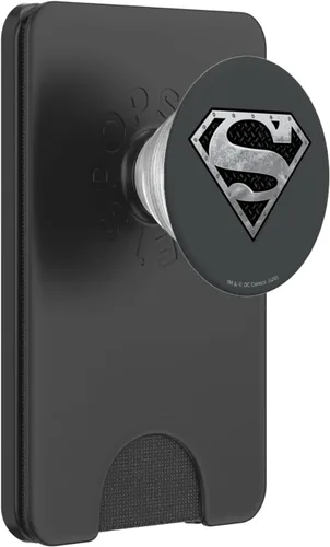 Vista 7 de Superman Super Metallic Shield PopSockets - Agarre y soporte para teléfonos y tabletas