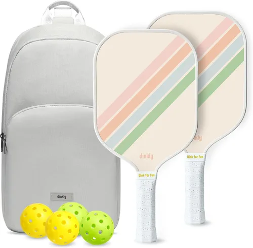 Vista 14 de Juego de 2/4 palas de pickleball - Raqueta de pickleball de grafito/fibra de vidrio aprobada por USAPA, 2 raquetas de pickleball, 4 pelotas y 1
