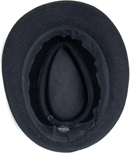 Vista 7 de Sombrero unisex clásico de Manhattan-Gangster-Fedora-Sombrero Trilby de ala corta, para mujeres y hombres, de fieltro de lana, con banda (S/M)