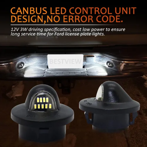 Vista 4 de Bestview Conjunto de luces LED para matrícula compatible con camioneta F150 F250 F350 F450 F550 Superduty Ranger Explorer Bronco Excursion