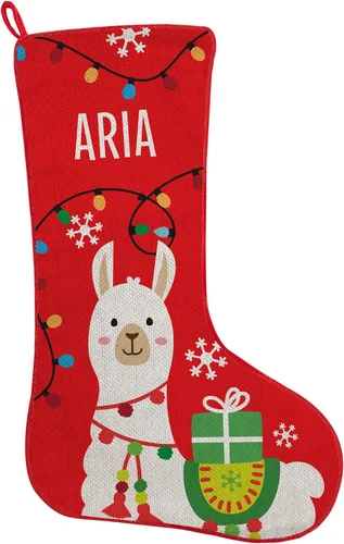 Vista 13 de Let's Make Memories Calcetín de Navidad Personalizado - Personalizado con Tu Nombre - Colores Tradicionales de Fiestas - Calcetines para la Familia