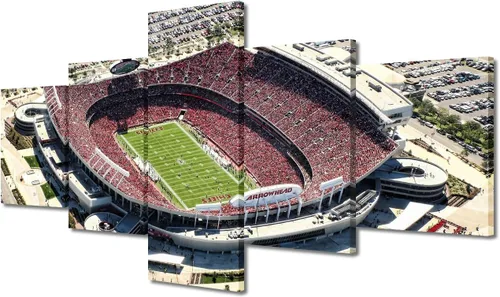 Vista 10 de Arte de pared en lienzo de estadio Allegiant, arte de pared para sala de estar, equipo de fútbol americano, pintura moderna de Nevada Las Vegas