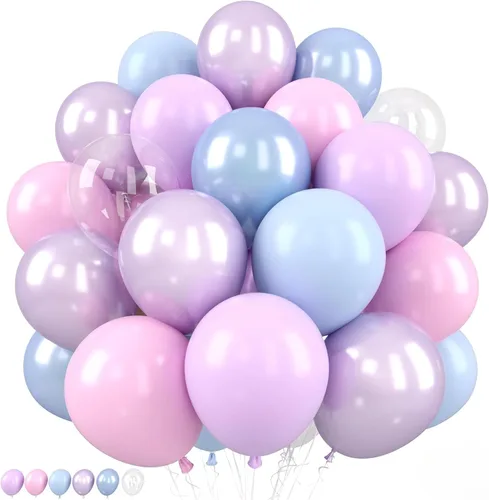 Vista 23 de 50 globos de Halloween, globos de 12 pulgadas, globos morados negros y anaranjados de 12 pulgadas, globos de confeti de murciélago, globos de látex