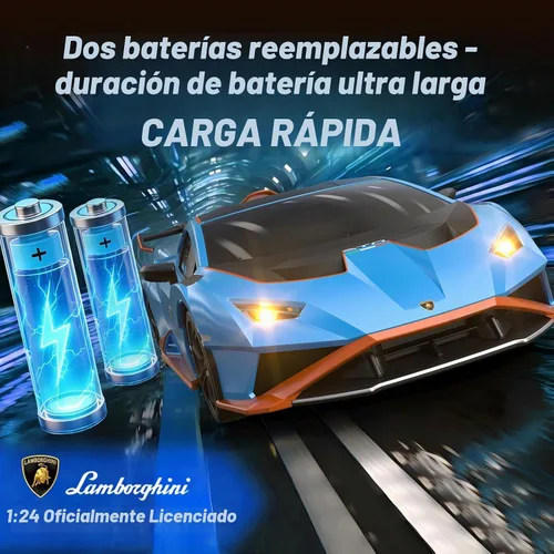Vista 4 de Axirata Lamborghini - Coche de juguete Lamborghini a escala 1:24 (azul)