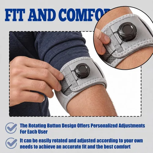 Vista 2 de Paquete de 2 coderas de tenis para hombres y mujeres, correas ajustables para coderas de tenis y golfistas para tendinitis, alivio del dolor, ajuste