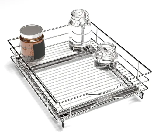Vista 11 de Home Zone Living Organizador de armario de cocina extraíble cromado