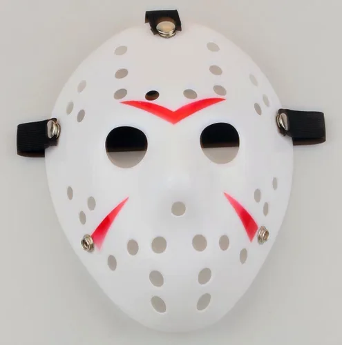 Vista 5 de Gmasking Friday the 13th Hockey Horror Jason vs. Freddy máscara Disfraz para Halloween., talla única , BlancoRojo