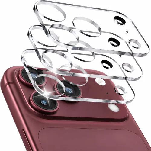 Vista 12 de imluckies Protector de lente de cámara para iPhone 12 Pro Max de 6.7 pulgadas, vidrio templado transparente HD y dureza 9H, compatible con fundas