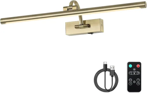 Vista 12 de DESOOP - Luces inalámbricas recargables para cuadros, iluminación de galería, luz de marco de fotos con batería, control remoto y temporizador, luz