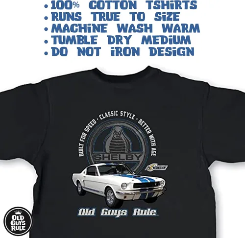 Vista 3 de OLD GUYS RULE Shelby GT350 - Camiseta estampada para hombre, Día del Padre, regalo de cumpleaños, camiseta novedosa para entusiastas de los autos