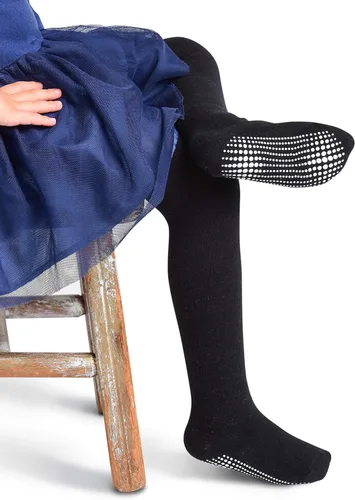 Vista 5 de LA ACTIVE Baby Girls Tights - Cozy Warm Cotton Cable Knit Winter Tights - Non-Skid Grip - Toddler Infant Newborn Kids