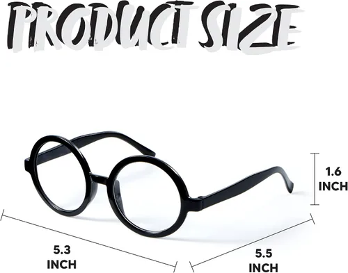 Vista 6 de Spooktacular Creations Gafas de mago, gafas redondas negras de Halloween, anteojos circulares negros para niños y adultos, accesorios de Halloween