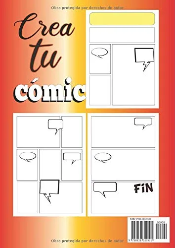 Vista 2 de Crea tu cómic Cómic en blanco - actividad creativa para niños - 100 páginas (Spanish Edition)