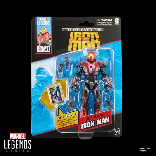 Vista 4 de Serie Marvel Legends Ultimate Iron Man, Figura de acción coleccionable de 6 pulgadas inspirada en cómics con accesorio de cómic a