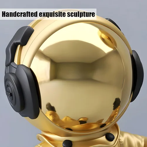Vista 4 de Figura de astronauta, escultura de hombre espacial de resina con asa, para decoración de mesa del hogar, estantería, sala de estudio, decoración