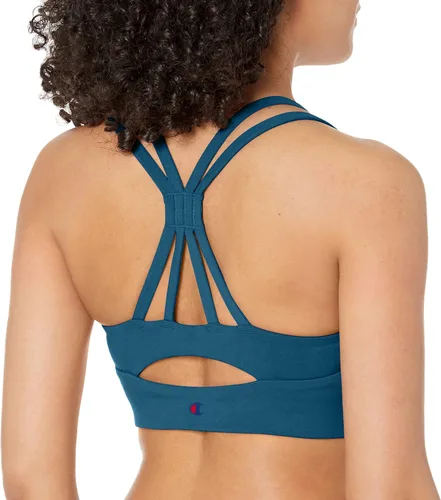 Vista 2 de Champion Brasier deportivo auténtico de espalda cruzada para mujer con soporte moderado, brasier deportivo que absorbe la humedad, el mejor brasier