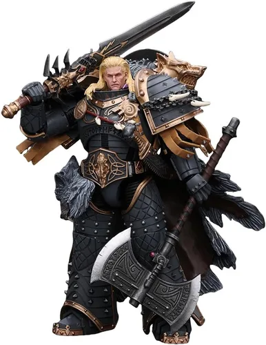 Vista 12 de JOYTOY 1/18 Warhammer 40,000 Figura de acción Space Wolves Hvarl Colección Red-Blade Modelo Regalo de cumpleaños Jt00140