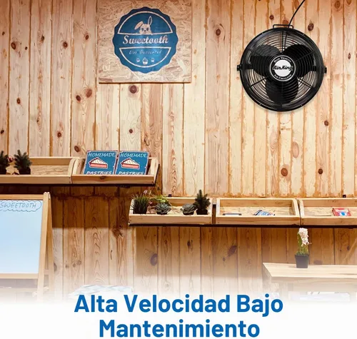 Vista 3 de Air King, ventilador de grado industrial 9314, alta velocidad, para montar en múltiples superficies, 14 pulgadas