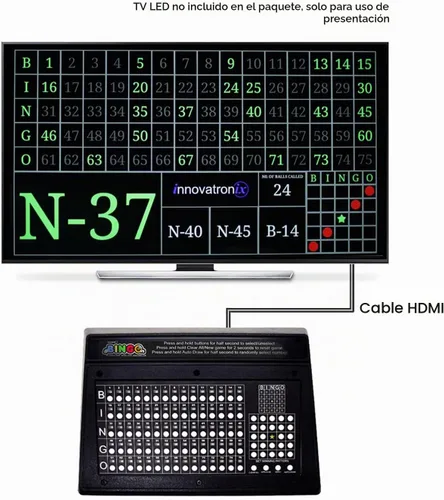 Vista 2 de Bingo v2 Tablero Flash inalámbrico con controlador (ahora con Wi-Fi) - Versión de EE. UU. 75 bolas - Uso para juegos con 1 año de garantía Nueva