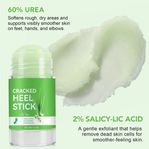 Vista 2 de Crema de urea removedor de callos para pies, 60% de urea con 2% de ácido salicílico, hidratante de fuerza profesional para pies agrietados secos
